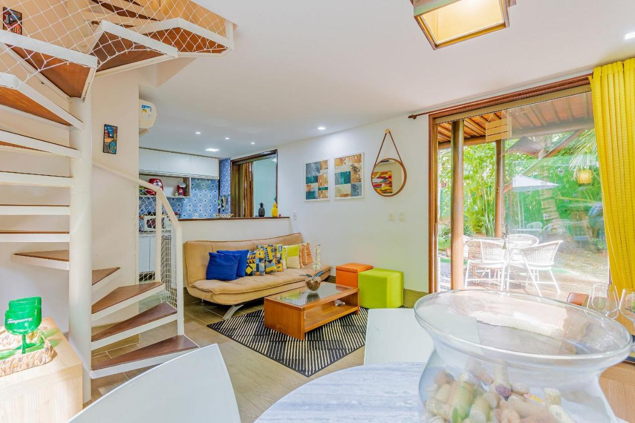 It12 Lindo Bangalo Duplex 2 Suites Pe Na Areia, Itacimirim Kültér fotó